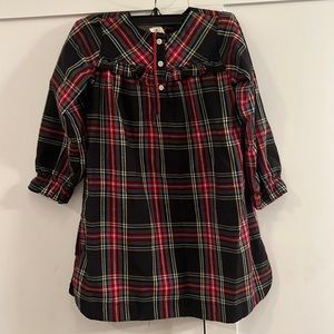 J.Crew Crew Cuts Girls' flannel nightgown in Stewart black tartan